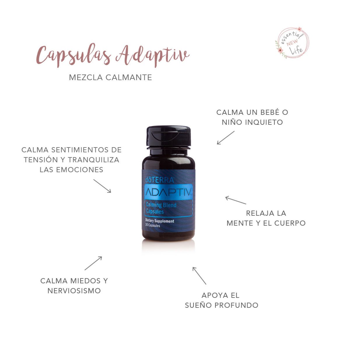 Essential New Life | doTERRA Cápsulas Adavtiv - Mezcla Calmante