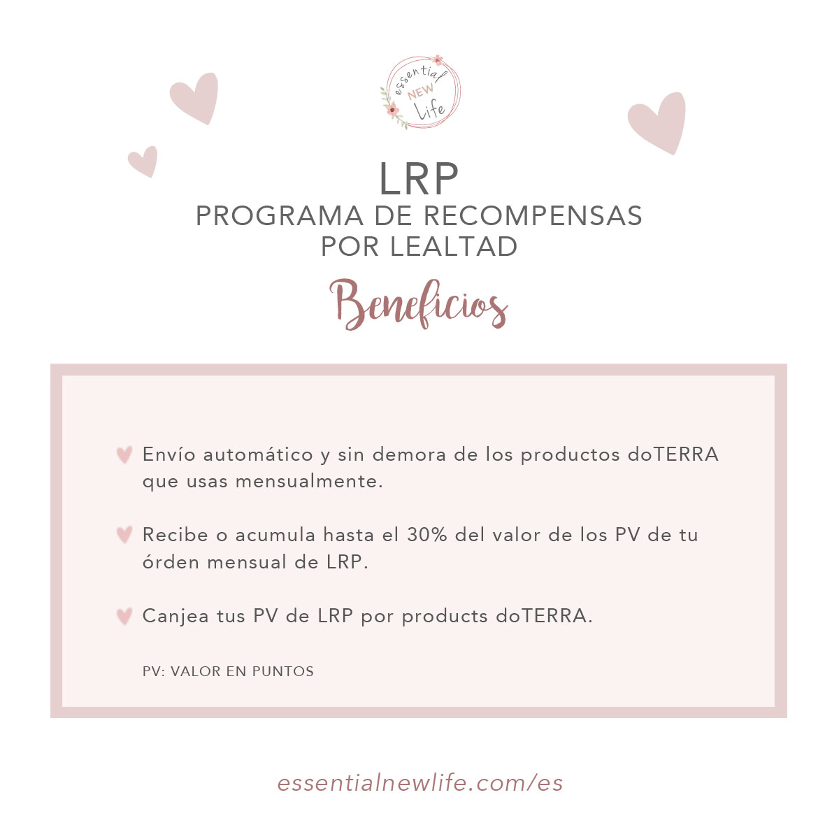 Essential New Life | Programa de Recompensas por Lealtad (LRP) - Beneficios
