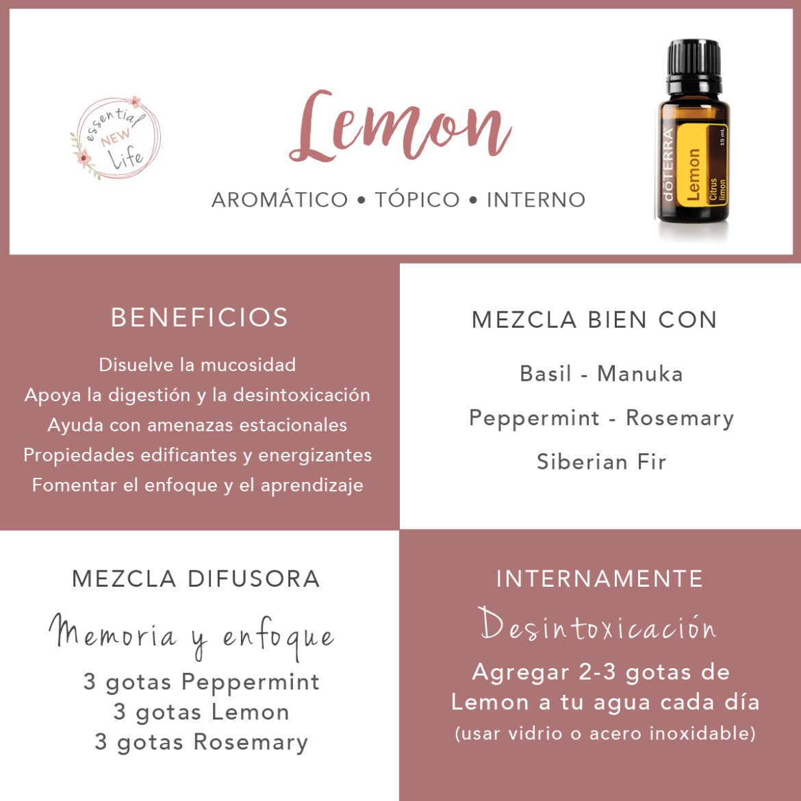 Essential New Life | Aceite Esencial de Limón doTERRA